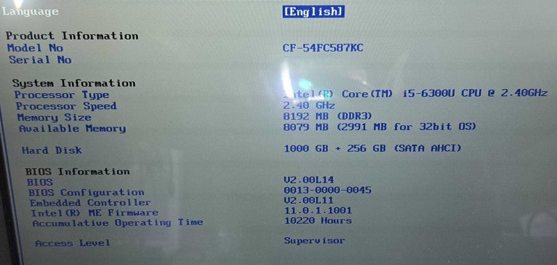 Panasonic ToughBook CF-54 i5-6300U|8GB|256GBSSD & 1TB HD|10220 Hours  Lap200