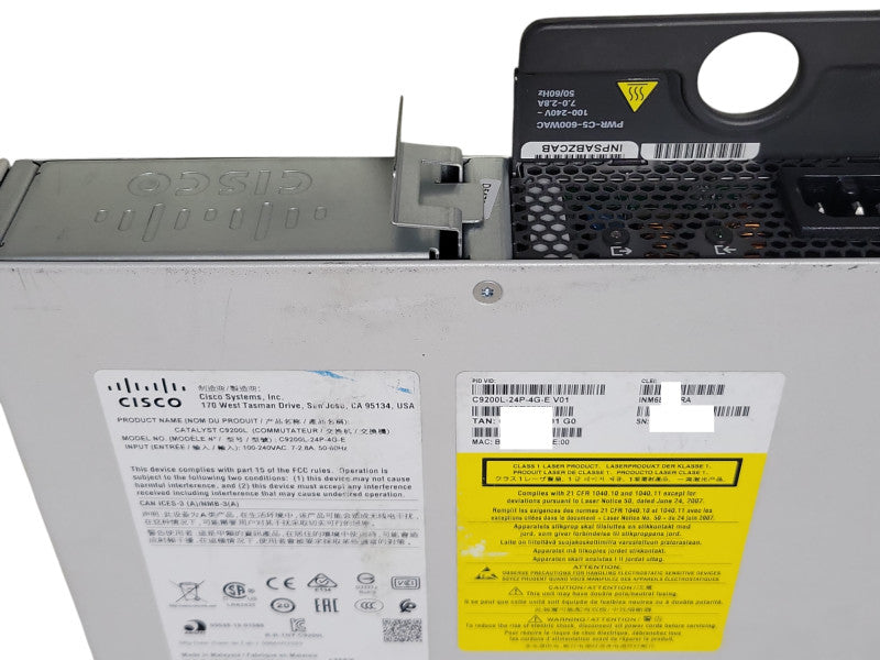 CISCO CATALYST 9200L C9200L-24P-4G-E 24 PORT ETHERNET SWITCH, READ _
