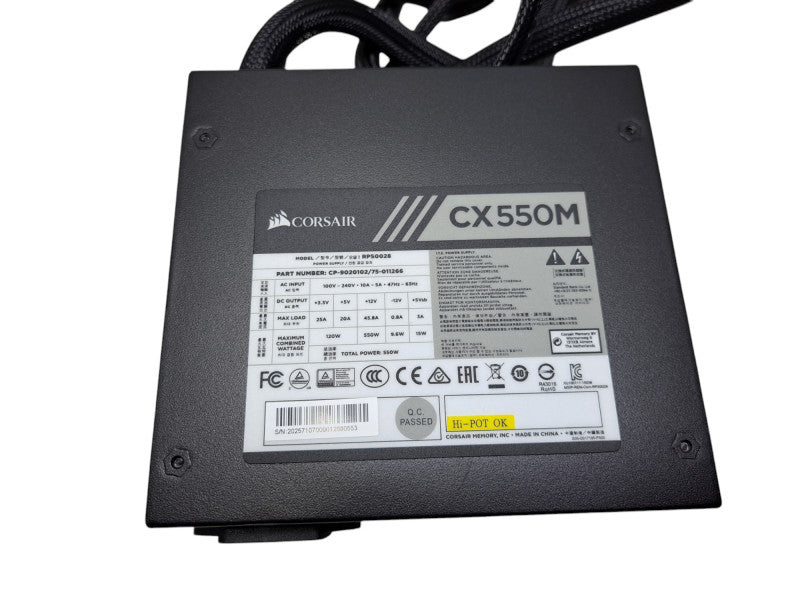 Corsair CX Series CX550M 550W 80 PLUS Bronze Certified Semi Modular ATX