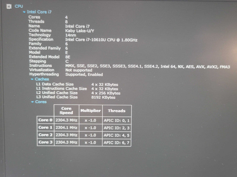 Lenovo ThinkPad X1 Carbon i7-10610U 16GB RAM 256GB SSD  Qβ Lap200