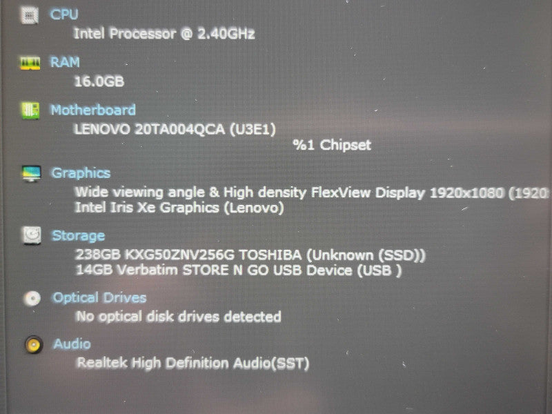 Lenovo ThinkPad E14 Gen 2 i5 1135G7 256GB SSD READ β Lap200