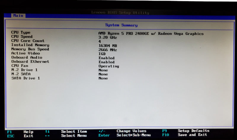 Lenovo ThinkCentre M715q Ryzen 5 PRO 2400GE 16GB RAM - No HDD