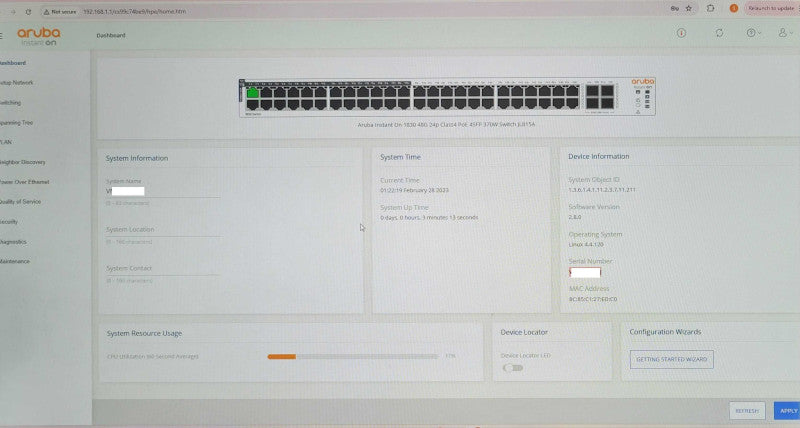 Aruba Instant On 1830 48G 24P Class4 PoE 4SFP 370W Switch JL815A _