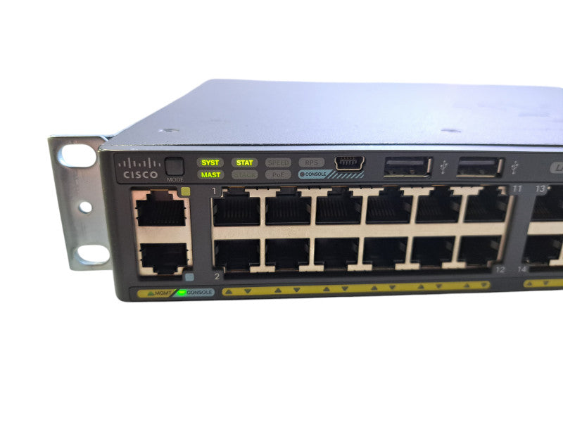 Cisco WS-C2960X-48LPS-L V04 | 48-Port Gigabit PoE+ 370W Switch w/ 4x SFP