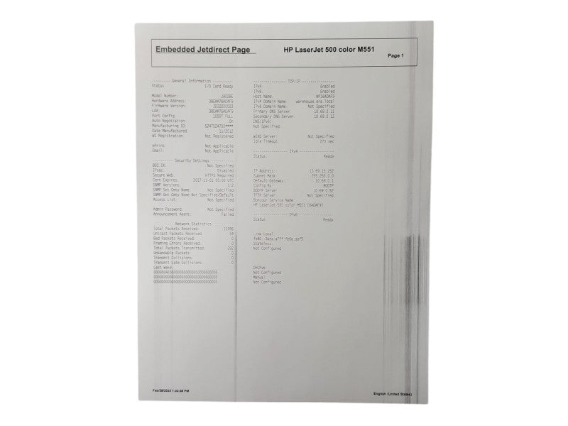 HP LaserJet Enterprise 500 Color M551 Workgroup Laser Printer w/ Toner