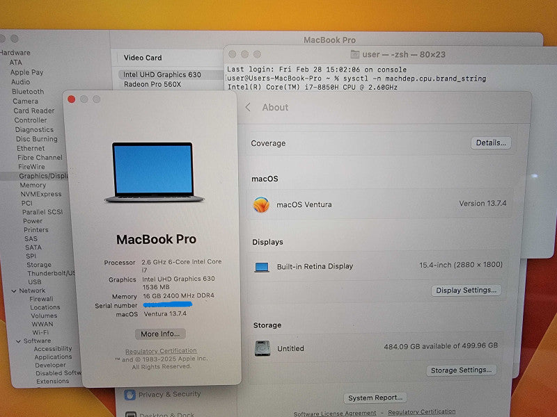 Apple MacBook Pro 15" A1990 | 6-Core i7-8850H | For Parts