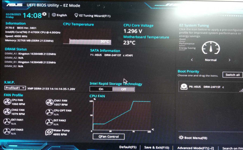 Custom PC ASUS Z170-E Intel i7-6700K CPU 4.00GHz 32GB RAM - NO HDD