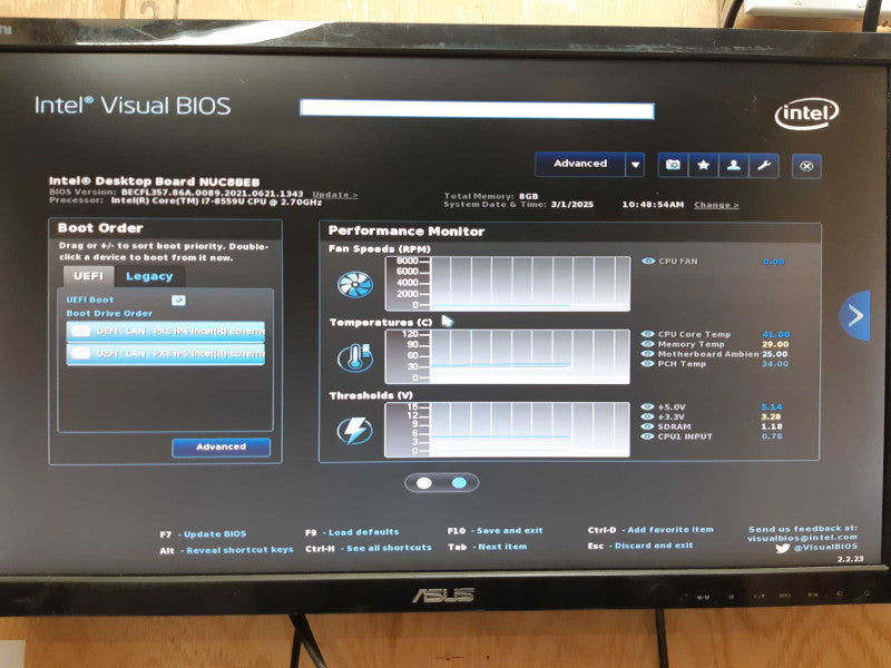Intel NUC i7-8559 2.70 GHz 8GB DDR4  Q