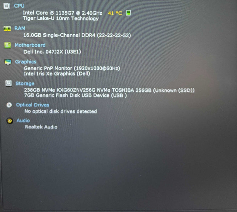 Dell Latitude 5420 Core i5-1135G7@2.4GHz 16GB RAM 256GB SSD  Lap200