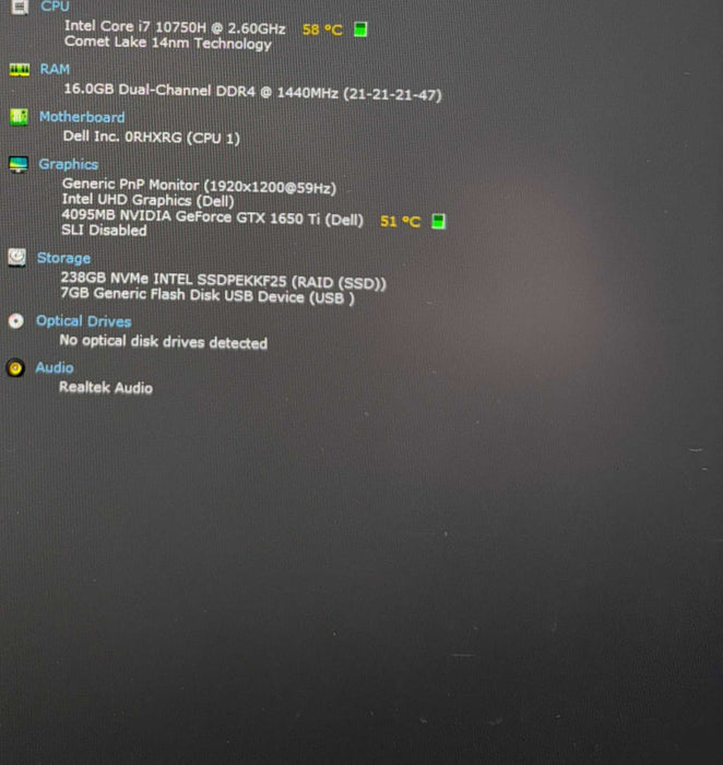 Dell XPS 15 9500 i7-10750H GeForce GTX 1650Ti 4GB GPU 16GB RAM 256SSD READ!  Lap200