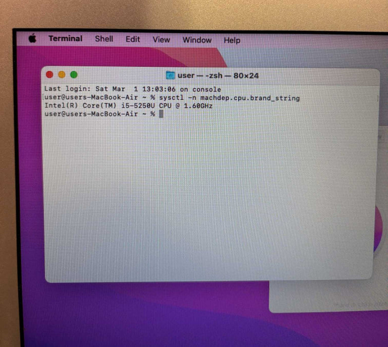 Apple MacBook Air Early 2015 i5-5250U 8GB RAM 128GB SSD