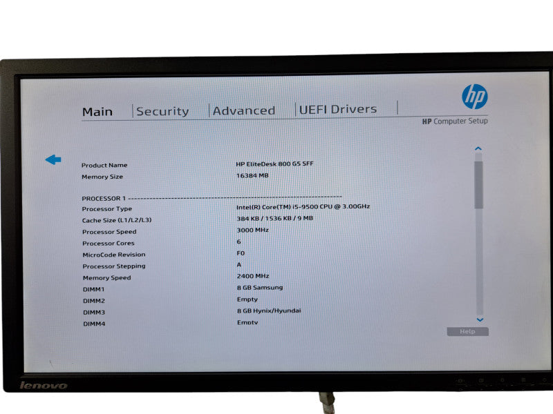 HP EliteDesk 800 G5 SFF | Core i5-9500 @3.00GHz, 16GB DDR4, No HDD/OS