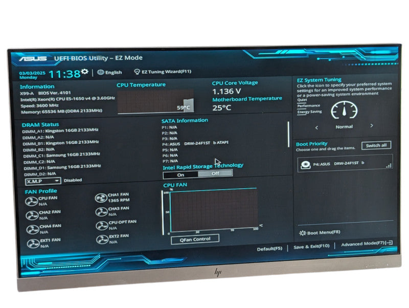 Custom PC ASUS X99-A Intel Xeon E5-1650 v4 64GB RAM & 500GB SSD  -