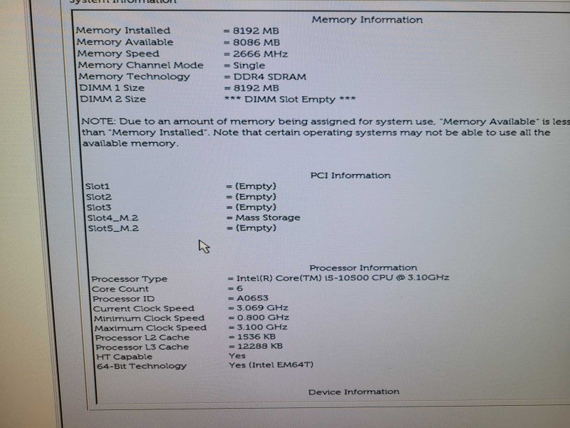 Dell OptiPlex 3080 - Core i5-10500 8 GB DDR4 256GB NVMe %