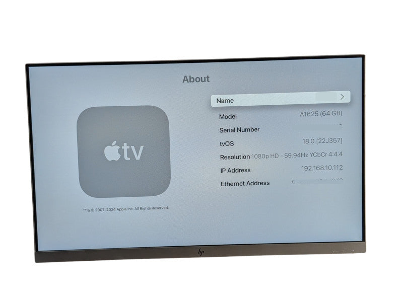 Apple TV HD 4th Generation A1625  -