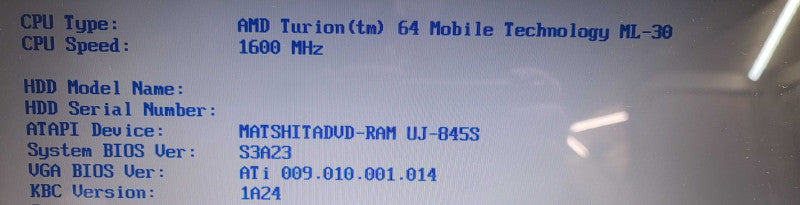 Vintage Acer Ferrari 4000 Carbon Fibre  AMD Turion ML-30 2GB RAM  β
