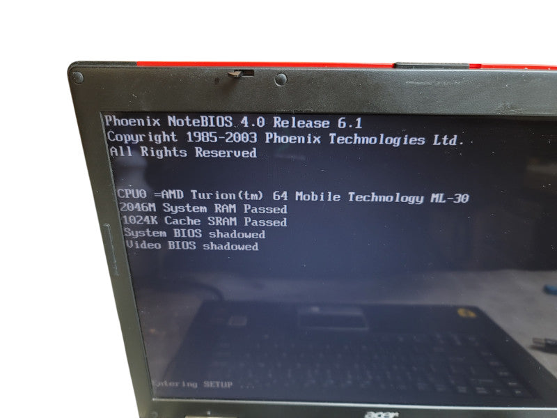 Vintage Acer Ferrari 4000 Carbon Fibre  AMD Turion ML-30 2GB RAM  β