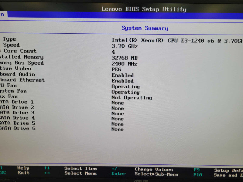 Lenovo P320 - Xeon E3-1240 v6 32GB DDR4 NO HDD 250W PSU