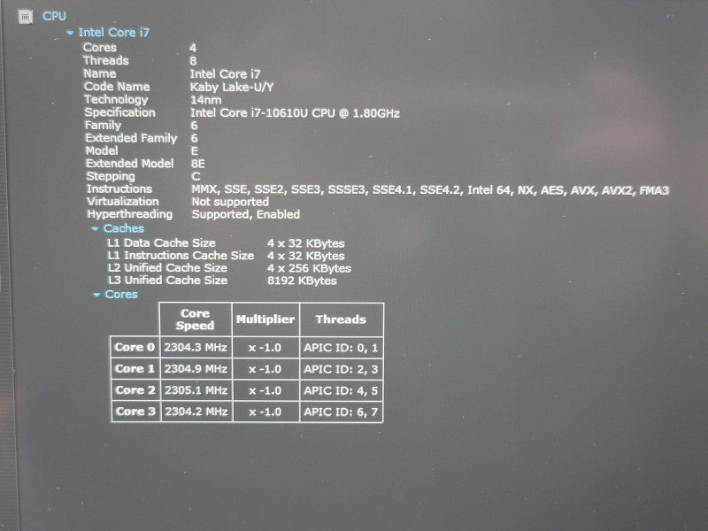 Lenovo ThinkPad X1 Carbon Gen 8 i7 10610U 16GB DDR4 256GB SSD  β Lap200