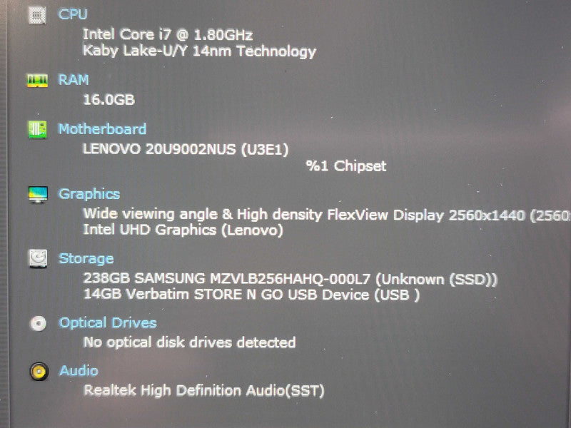 Lenovo ThinkPad X1 Carbon Gen 8 i7 10610U 16GB DDR4 256GB SSD  β Lap200