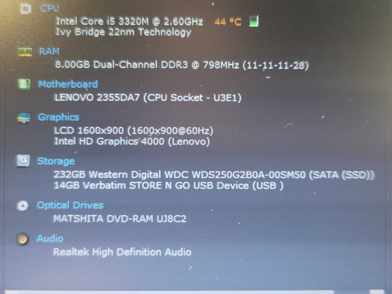 Lenovo ThinkPad T430s i5 3320M 8GB DDR3 256GB SSD  β BudLap