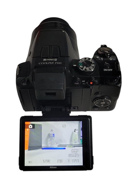 Nikon COOLPIX P100 10.3 MP Digital Camera Black w/ 8GB SD Card _