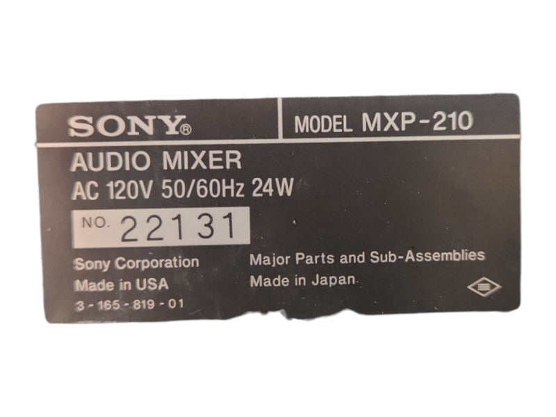 Sony Audio Mixer Model MXP-210 8-Channel Audio Mixer, READ