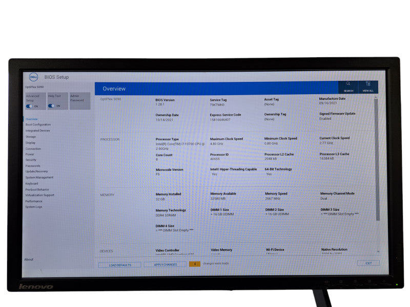 Dell OptiPlex 5090 SFF | i7-10700 @ 2.90GHz 8-Core, 32GB DDR4, 256GB NVMe