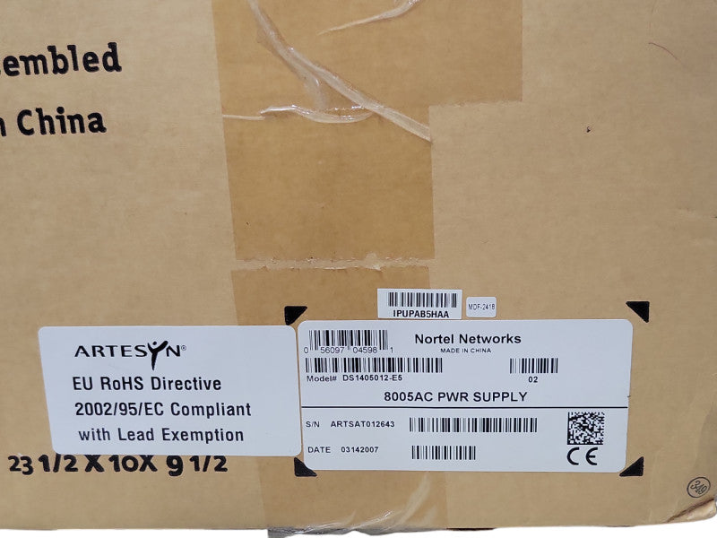 Nortel Artesyn DS1405012-E5 8005AC Power Supply _