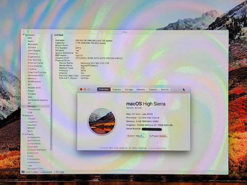Apple iMac 27" Late 2013, i5-4570 3.2GHz, GeForce GT 755M, 8GB RAM, 1TB HDD