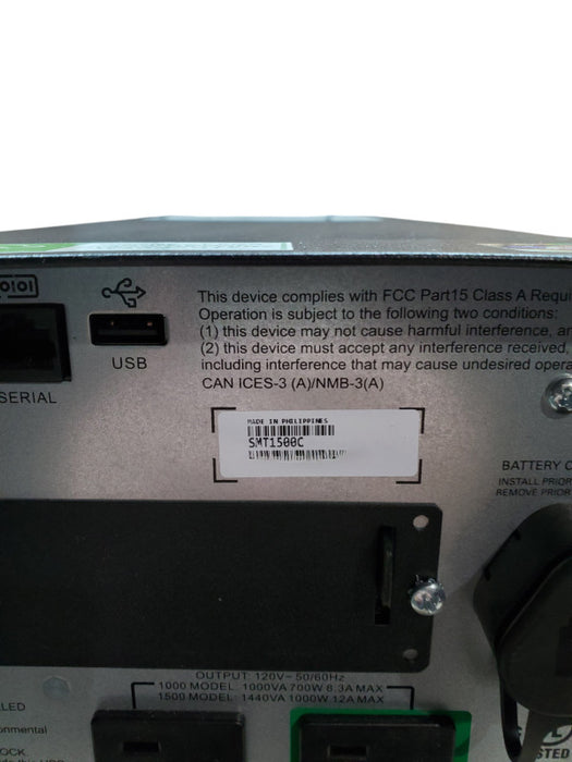 APC SMT1500C Smart-UPS 1500VA 120V Uninterruptible Power Supply No Battery Q