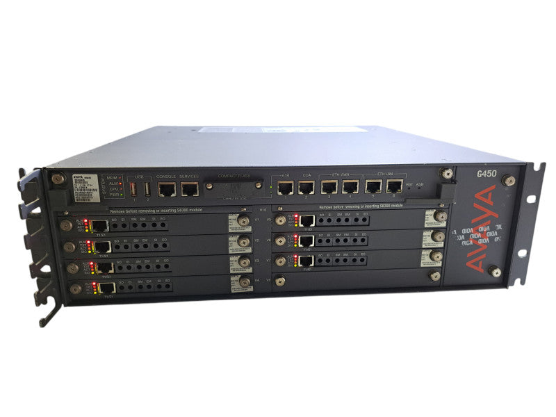 Avaya G450 Chassis w/ 7x MM710B & 1x MB450 Modules | 2x PSU's !
