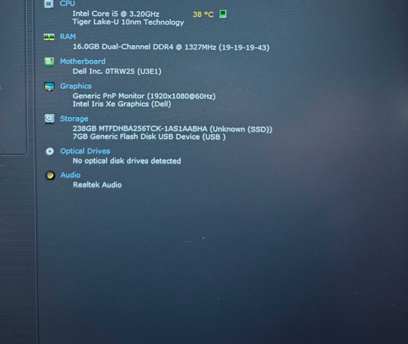 Dell Vostro 15 5510 i5-11320H@3.2GHz 16GB DDR4 RAM 256GB SSD READ! Q Lap200
