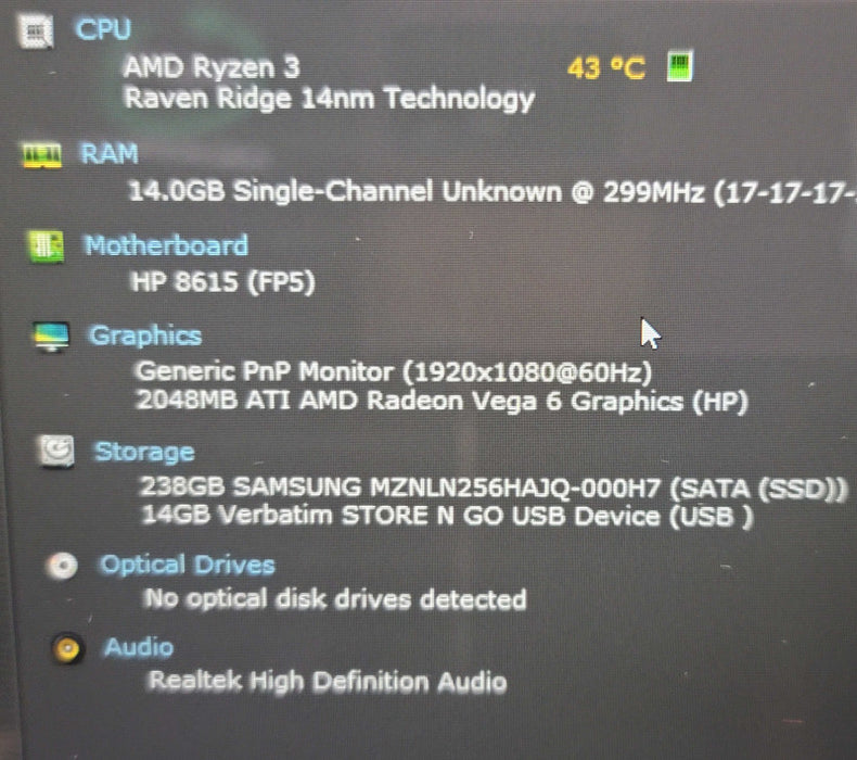 HP Laptop 15 Ryzen 3 3300U 16GB DDR4 256GB SSD TOUCH! READ β BudLap