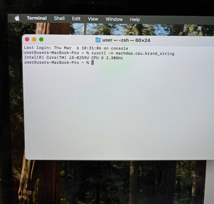 Apple MacBook Pro 13" Touch Bar 2018 i5-8259U 8GB 256SSD No Power Adapter