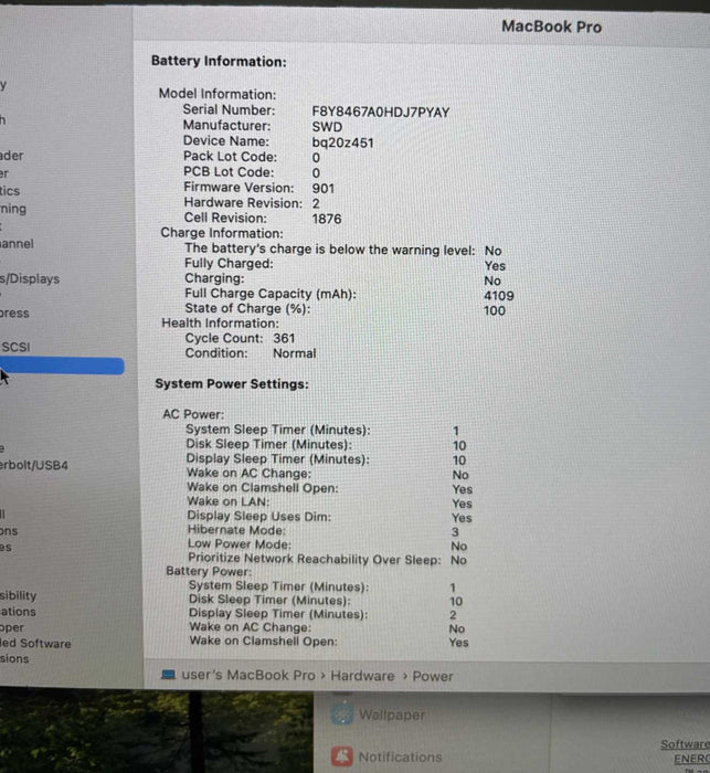 Apple MacBook Pro 13" Touch Bar 2018 i5-8259U 8GB 256SSD No Power Adapter