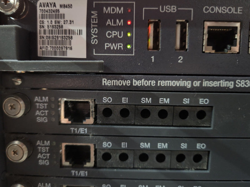 Avaya G450 Chassis w/ 6x MM710B & 2x PSUs