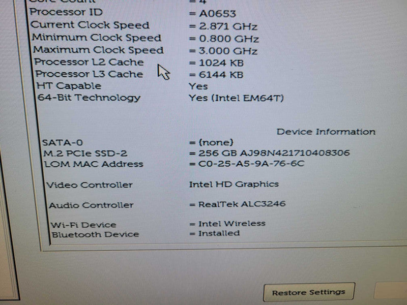 Dell OptiPlex 3080 - Core i3-10100T 8GB DDR4 256GB NVMe + PWR ADAPTER %