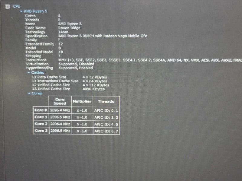 ASUS Tuf Gaming FX705DY Ryzen 5 3350H 16GB DDR4 256GB SSD READ  β Lap200