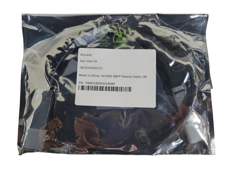 New Genuine Brocade 58-0000033-01 1m 4x10G QSFP+ to QSFP+ Passive !