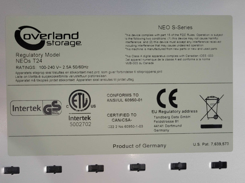 Open-Box Overland storage Neo S-Series NEOsT24 Library 2U 24-Bay Chassis _