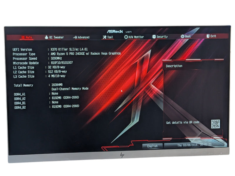 ASRock X370 Killer SLI/ac RYZEN Motherboard READ  -