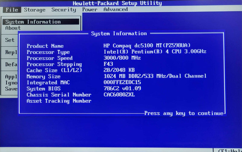 HP Compaq dc5100 MT Intel Pentium 4 3.00GHz, 1GB RAM, 2TB HDD _
