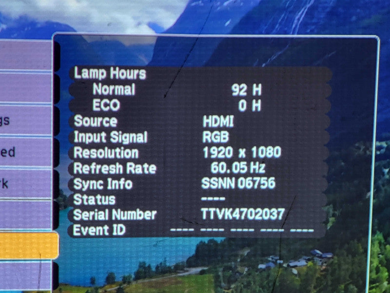 Epson EX5220 HDMI Portable Projector 3000 Lumens Lamp hour: 92h No remote  $