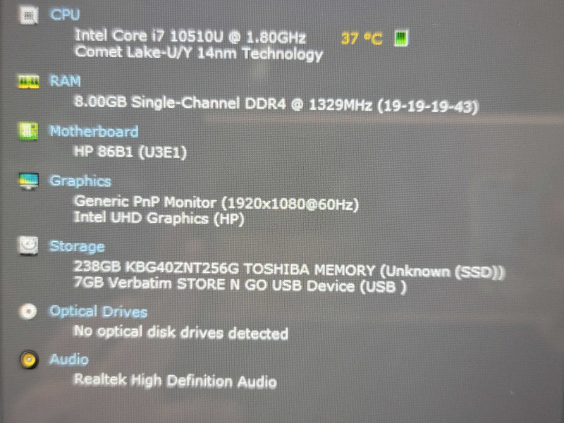 HP Envy x360 Convertible 15" i7-10510U 16GB DDR4 256GB SSD  Qβ Lap200