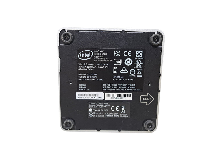 Intel NUC5i3RYH Mini PC | i3-5010U @2.10GHz, 8GB Ram, No HDD/OS
