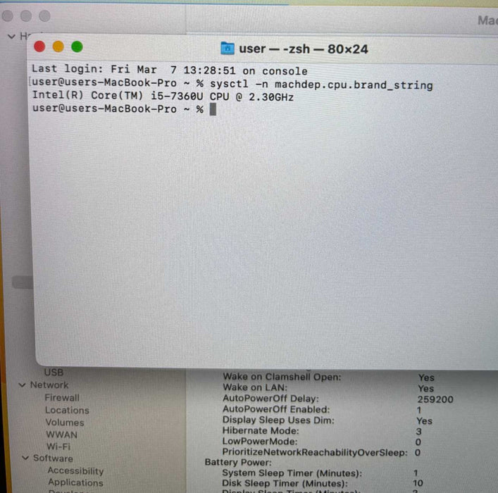 Apple MacBook Pro 13" 2017 i5-7360U 8GB 256SSD Battery Service Recommended