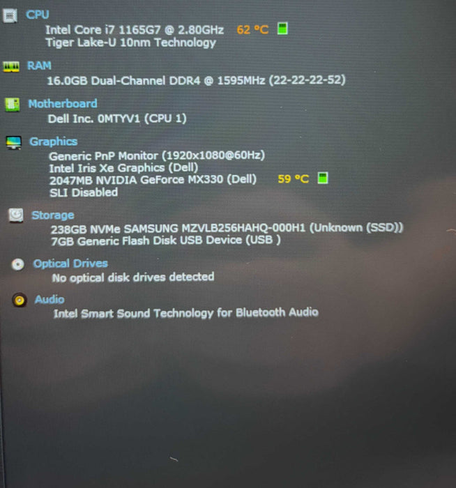 Dell Inspiron 5502 i7-1165G7 GeForce MX330 2GB GPU 16GB RAM 256GB SSD READ!  Lap200