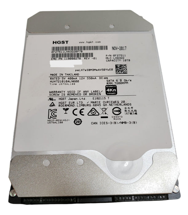 10TB SATA 3.5" HGST 7.2K 6Gb/s HDD - HUH721010ALN600 Q+