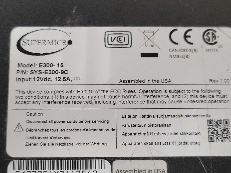 SuperMicro E300-15 Core I7-8700 3.20GHz, 16GB RAM 500GB SSD _
